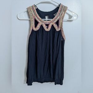 Anthropologie Sleeveless Tank Blouse Cutout Neckline, S